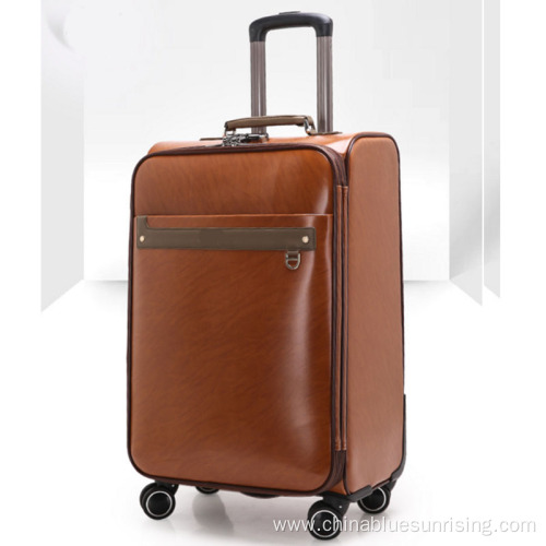 Fashion Pu leather travel business luggage suitcase